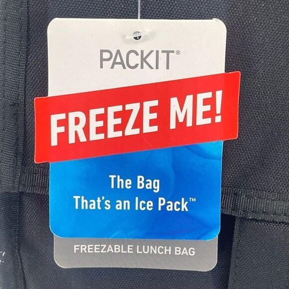 PackIt Black Freezable Lunch Bag – Built-In Ice Packs, New with Tag, Unisex - Picture 5 of 9